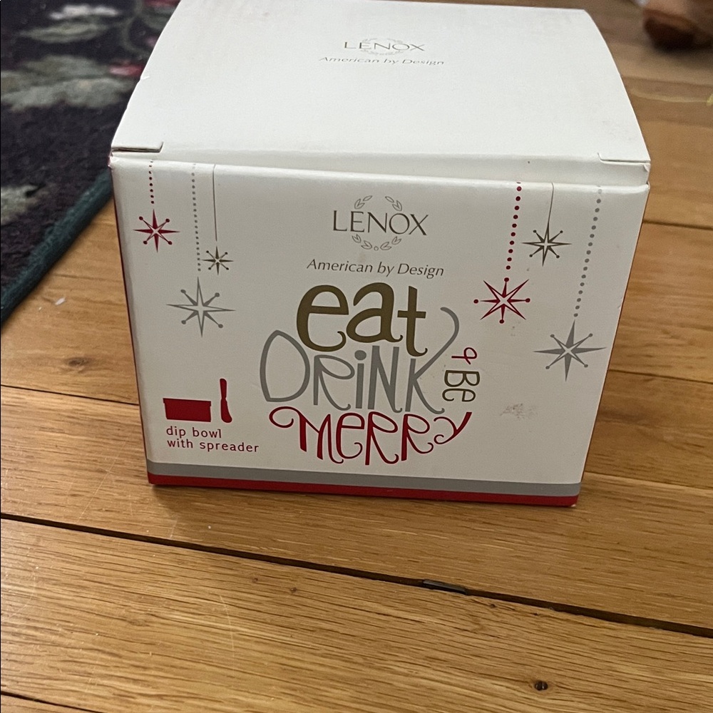 Lenox Festive Dip Bowl with Spreader brand new in box